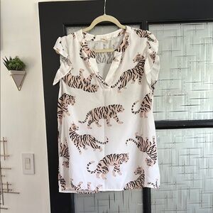 BiBi Cream Ruffled Relaxed Blouse